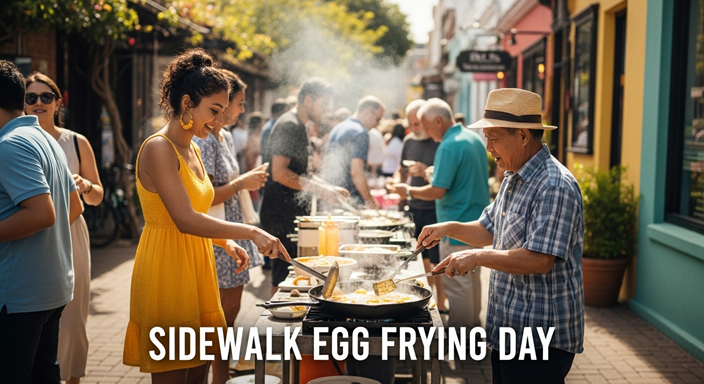 Sidewalk Egg Frying Day